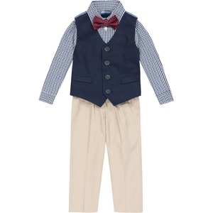 image:imageNautica Baby Boys 4piece Suit Set with Dress Shirt Vest Pants and TieKhakiNavyRed