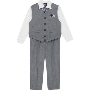 image:imageNautica Baby Boys 4piece Suit Set with Dress Shirt Vest Pants and TieLight Grey Deco Sharkskin