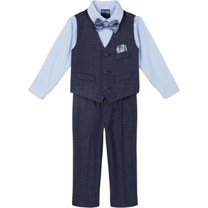 image:imageNautica Baby Boys 4piece Suit Set with Dress Shirt Vest Pants and TieTanzanite