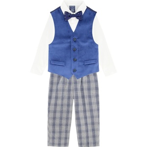 image:imageNautica Boys 4piece Formal Suit Set with Vest Pants Collared Dress Shirt and TieBlue Velvet
