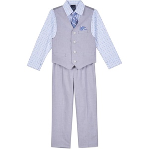 image:imageNautica Boys 4piece Formal Suit Set with Vest Pants Collared Dress Shirt and TieGrey Mouse