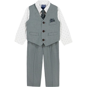 image:imageNautica Boys 4piece Formal Suit Set with Vest Pants Collared Dress Shirt and TieSage Houndstooth