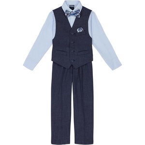 image:imageNautica Boys 4piece Formal Suit Set with Vest Pants Collared Dress Shirt and TieTanzanite Blue