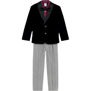 image:imageNautica Boys 4piece Suit Set with Dress Shirt Tie Jacket and PantsBlack Velvet Duo