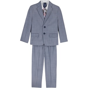 image:imageNautica Boys 4piece Suit Set with Dress Shirt Tie Jacket and PantsBlue Sharkskin