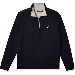 image:imageNautica Mens 14 Zip Pieced Fleece SweatshirtNavy
