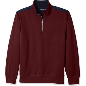 image:imageNautica Mens 14 Zip Pieced Fleece SweatshirtRoyal Burgundy