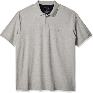 image:imageNautica Mens Big and Tall Classic Fit Short Sleeve Solid Performance Deck Polo ShirtGrey Heather