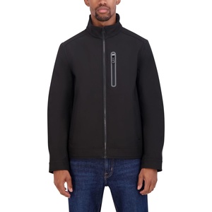 image:imageNautica Mens Bonded Fleece Softshell Jacket  Water Resistant Zip Front Transitional CoatBlack