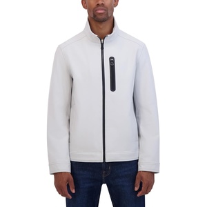 image:imageNautica Mens Bonded Fleece Softshell Jacket  Water Resistant Zip Front Transitional CoatCloud Grey