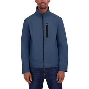 image:imageNautica Mens Bonded Fleece Softshell Jacket  Water Resistant Zip Front Transitional CoatDark Denim