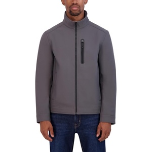 image:imageNautica Mens Bonded Fleece Softshell Jacket  Water Resistant Zip Front Transitional CoatMetal Grey