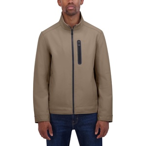 image:imageNautica Mens Bonded Fleece Softshell Jacket  Water Resistant Zip Front Transitional CoatTaupe