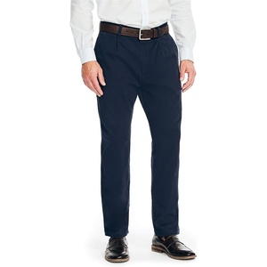 image:imageNautica Mens Classic Fit Flat Front Stretch Solid Chino Deck PantNavy