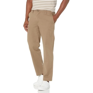 image:imageNautica Mens Classic Fit Flat Front Stretch Solid Chino Deck PantOyster Brown