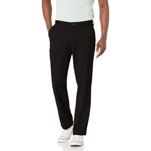 image:imageNautica Mens Classic Fit Flat Front Stretch Solid Chino Deck PantTrue Black