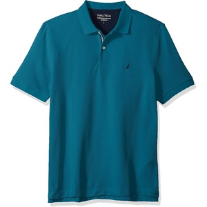 image:imageNautica Mens Classic Short Sleeve Solid Performance Deck Polo ShirtCargo Blue