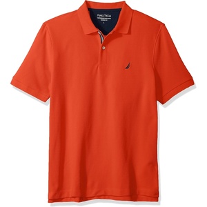 image:imageNautica Mens Classic Short Sleeve Solid Performance Deck Polo ShirtSpicy Orange