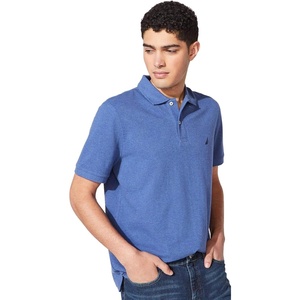 image:imageNautica Mens Classic Short Sleeve Solid Performance Deck Polo ShirtStellar Blue Heather Basic Polo