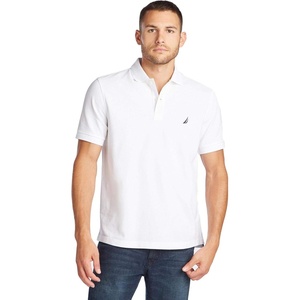 image:imageNautica Mens Classic Short Sleeve Solid Performance Deck Polo ShirtWhite Basic Polo
