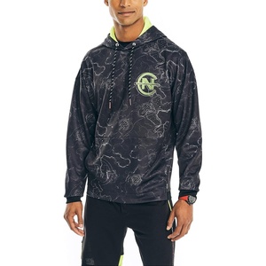 image:imageNautica Mens Competition Sustainably Crafted Printed HoodieTrue Black