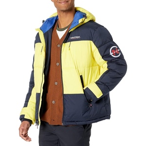 image:imageNautica Mens Competition Sustainably Crafted Tempasphere Colorblock ParkaBlazing Yellow