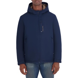 image:imageNautica Mens Hooded Rain Jacket  Water Resistant Insulated Zip Front Coastal CoatNavy