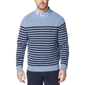 image:imageNautica Mens Mens Stripe Knit SweaterDeep Anchor Heather