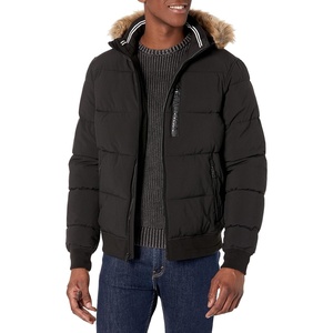 image:imageNautica Mens Midweight Faux Memory Puffer Jacket Adjustable Hood Insulated Quilted Winter CoatCaviar