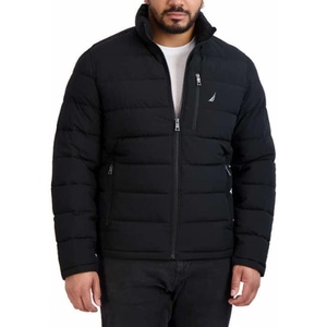 image:imageNautica Mens Midweight Faux Memory Puffer Jacket Adjustable Hood Insulated Quilted Winter CoatPitch