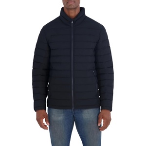 image:imageNautica Mens Midweight Quilted Jacket  Stretch Water Resistant Zip Front CoatBlack