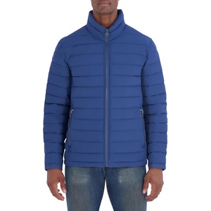 image:imageNautica Mens Midweight Quilted Jacket  Stretch Water Resistant Zip Front CoatDark Denim