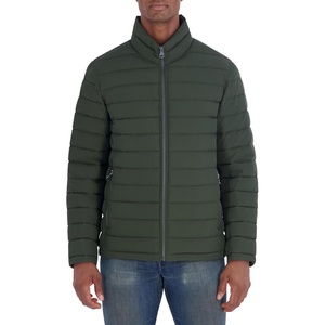 image:imageNautica Mens Midweight Quilted Jacket  Stretch Water Resistant Zip Front CoatDark Forest