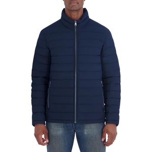 image:imageNautica Mens Midweight Quilted Jacket  Stretch Water Resistant Zip Front CoatNavy