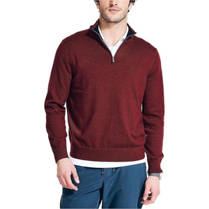 image:imageNautica Mens Nautica Mens Quarterzip SweaterDeep Crimson
