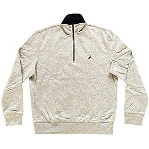 image:imageNautica Mens Nautica Mens Quarterzip SweaterGrey HeatherNavy