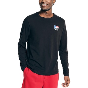 image:imageNautica Mens Nautica Sustainably Crafted LongSleeve Graphic TShirtTrue Black