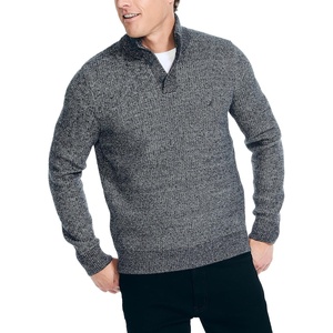 image:imageNautica Mens Nautica Sustainably Crafted Waffle MockNeck SweaterCharcoal Heather