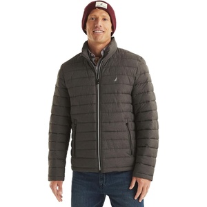 image:imageNautica Mens Reversible Quilted Puffer Jacket Midweight Mechanical Stretch Winter CoatCharcoal Grey