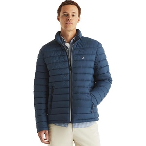 image:imageNautica Mens Reversible Quilted Puffer Jacket Midweight Mechanical Stretch Winter CoatLapis Blue