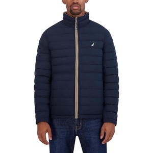 image:imageNautica Mens Reversible Quilted Puffer Jacket Midweight Mechanical Stretch Winter CoatTaupe