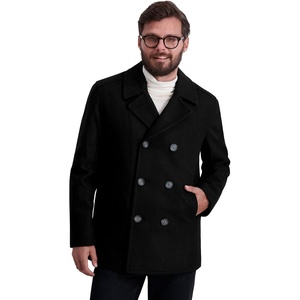 image:imageNautica Mens Wool Blend Peacoat  DoubleBreasted Winter Coat Regular Big amp Tall SizesBlackb