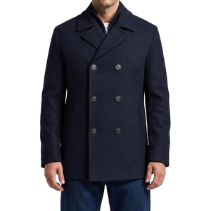 image:imageNautica Mens Wool Blend Peacoat  DoubleBreasted Winter Coat Regular Big amp Tall SizesBlue Navy