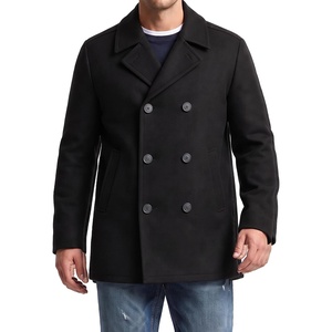 image:imageNautica Mens Wool Blend Peacoat  DoubleBreasted Winter Coat Regular Big amp Tall SizesCaviar