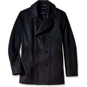 image:imageNautica Mens Wool Blend Peacoat  DoubleBreasted Winter Coat Regular Big amp Tall SizesFlint