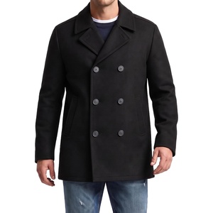 image:imageNautica Mens Wool Blend Peacoat  DoubleBreasted Winter Coat Regular Big amp Tall SizesInfinite Black