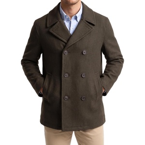 image:imageNautica Mens Wool Blend Peacoat  DoubleBreasted Winter Coat Regular Big amp Tall SizesOlive
