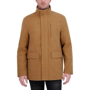 image:imageNautica Mens Wool Jacket  Diamond Quilted Lining Polyfill Insulation Snap amp Zip ClosureCaviar Black