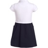 image:imageNautica Girls School Uniform Short Sleeve Polo DressWhiteNavy Poplin
