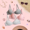 image:imageNautica Girls Training Bras  23 Pack ACup Ribbed Molded Starter Bras for Teens with Adjustable Straps Sizes 30A36ALt Bleach HthrChiffon RoseLt Heather Grey